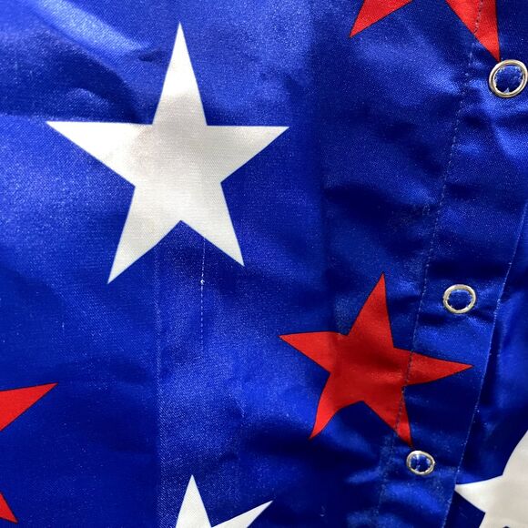 Jockey Tack Youth Jockey Silk Jacket Size Y- Medium Blue Red White Stars - Picture 5 of 7